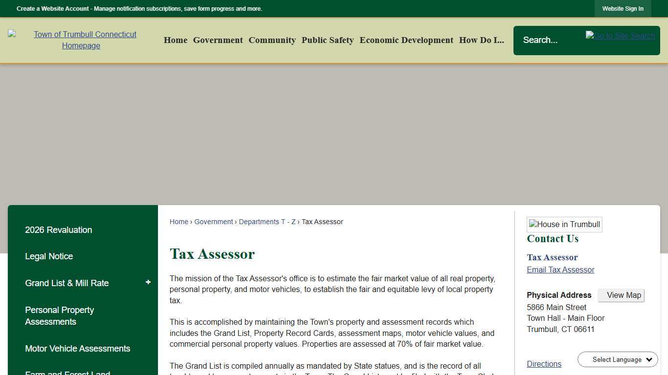 Tax Assessor Trumbull, CT